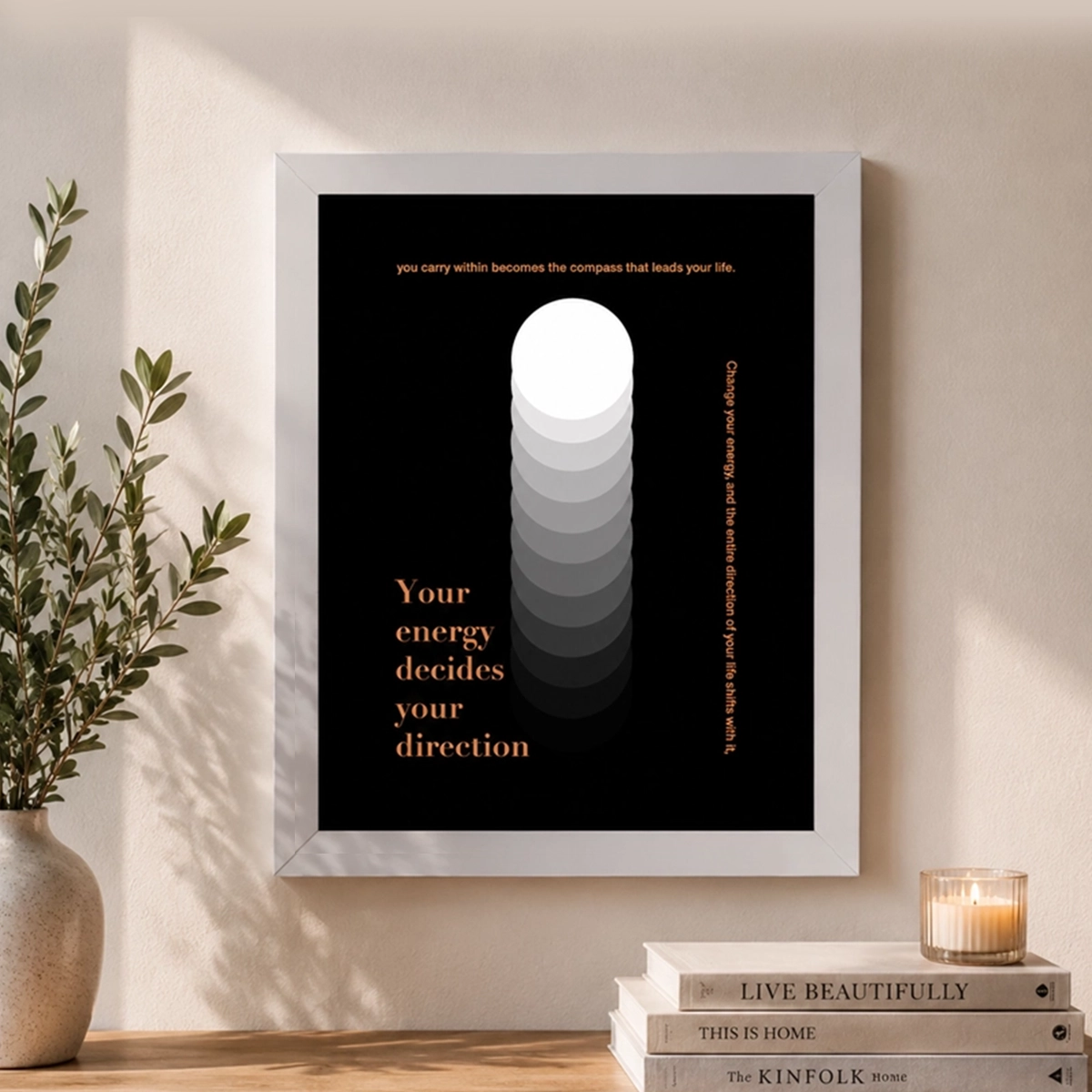 Your Energy Decides Your Direction Framed Poster