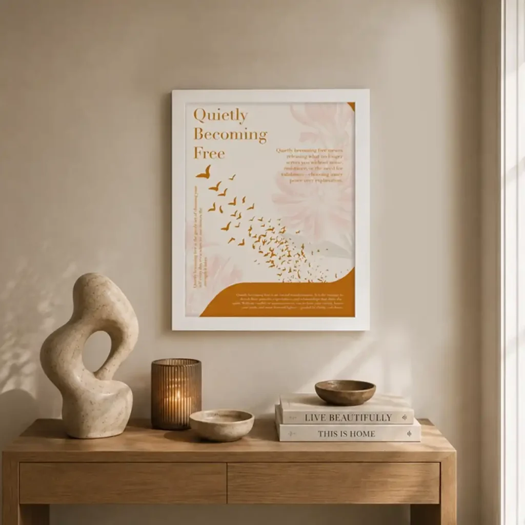 Quietly Becoming Free Poster Frame