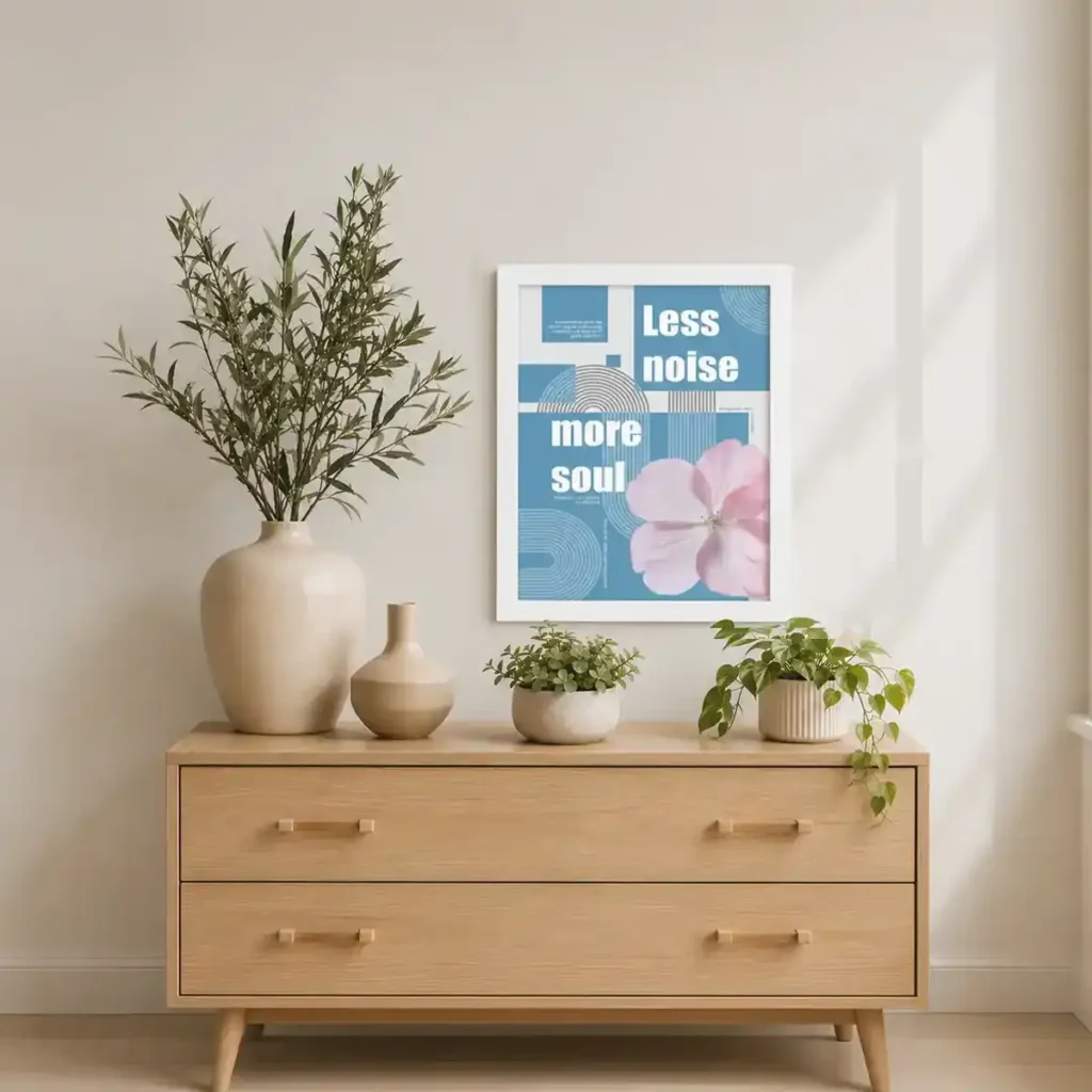 Less Noise, More Soul Poster Frame
