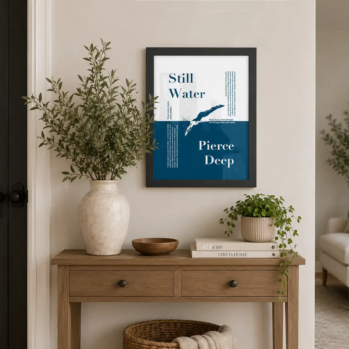Still Water Pierce Deep Framed Poster