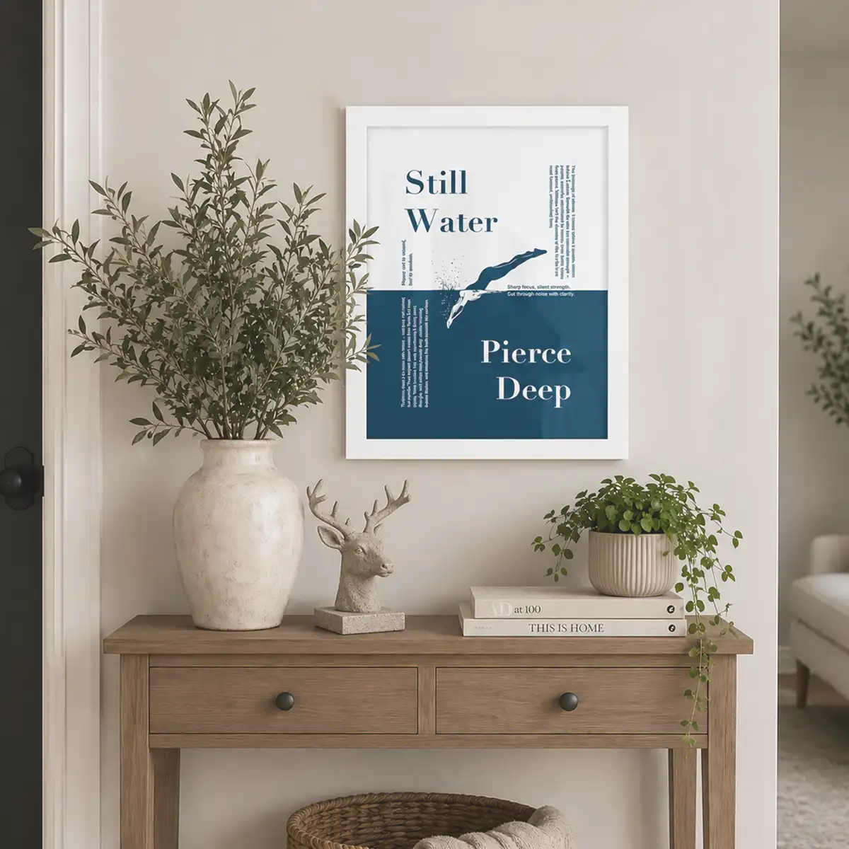 Still Water Pierce Deep Framed Poster