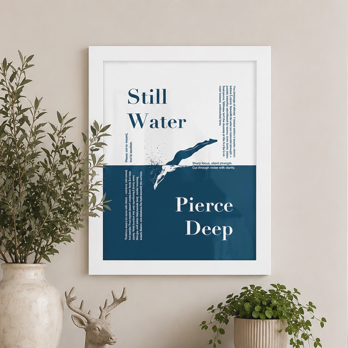 Still Water Pierce Deep Framed Poster
