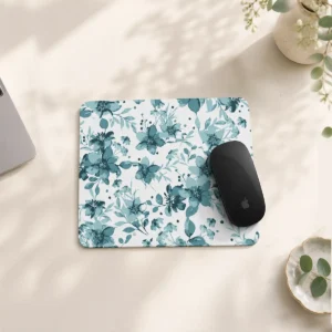 Teal Blossom Mouse Pad