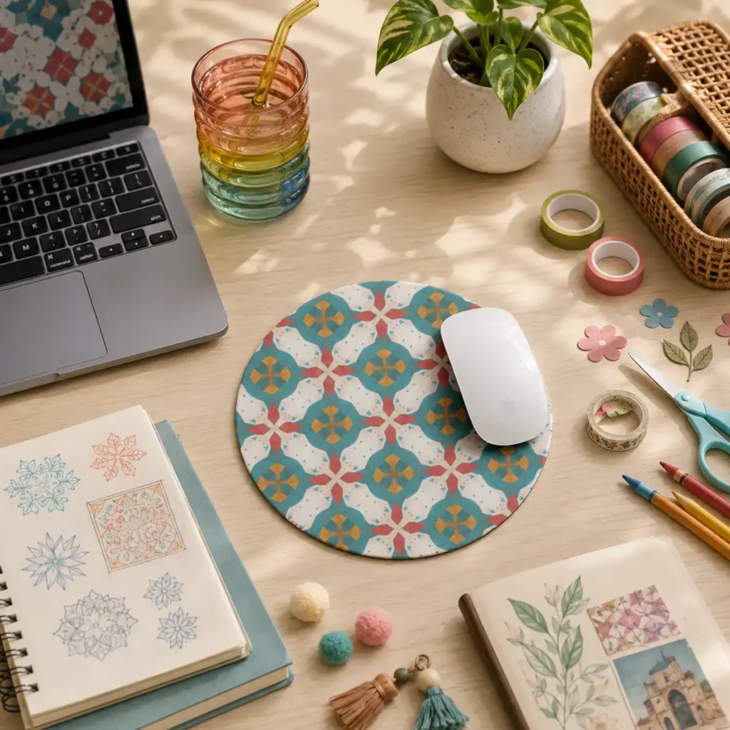 Pastel Tile Mouse Pad