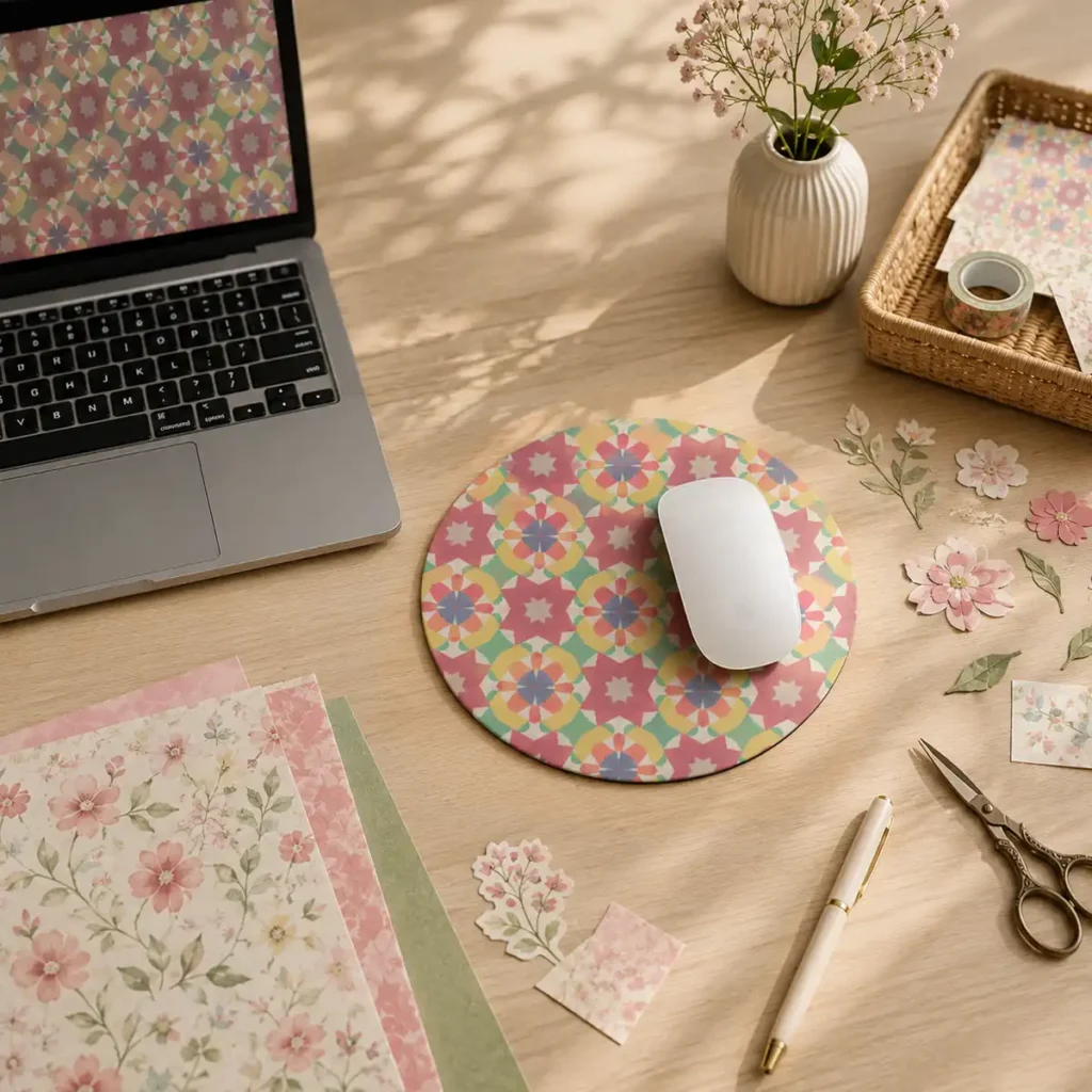 Pastel Mosaic Mouse Pad