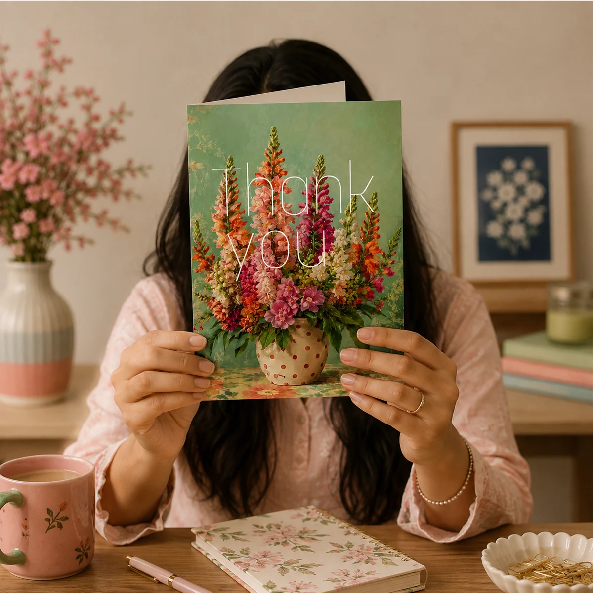 Floral Thank you Greeting Card