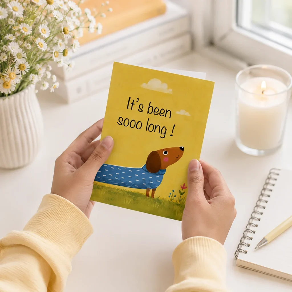 It's Been Long Greeting Card