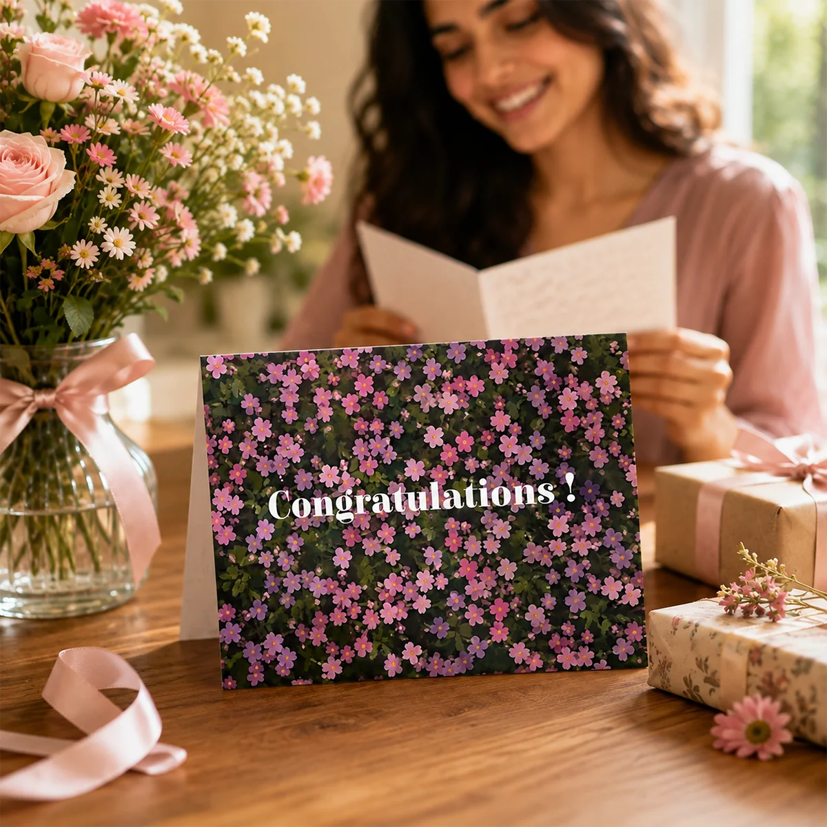 Congratulations Floral Greeting Card