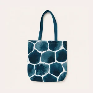 Pebble Blue Tote Bag With Zipper