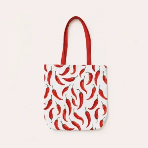 Red Chili Tote Bag With Zipper