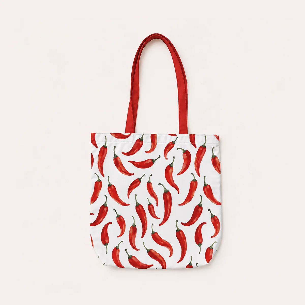 Red Chili Tote Bag With Zipper