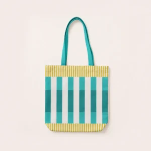 Citrus Stripe Tote Bag With Zipper