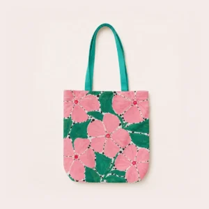 Vinca Flower Tote Bag With Zipper