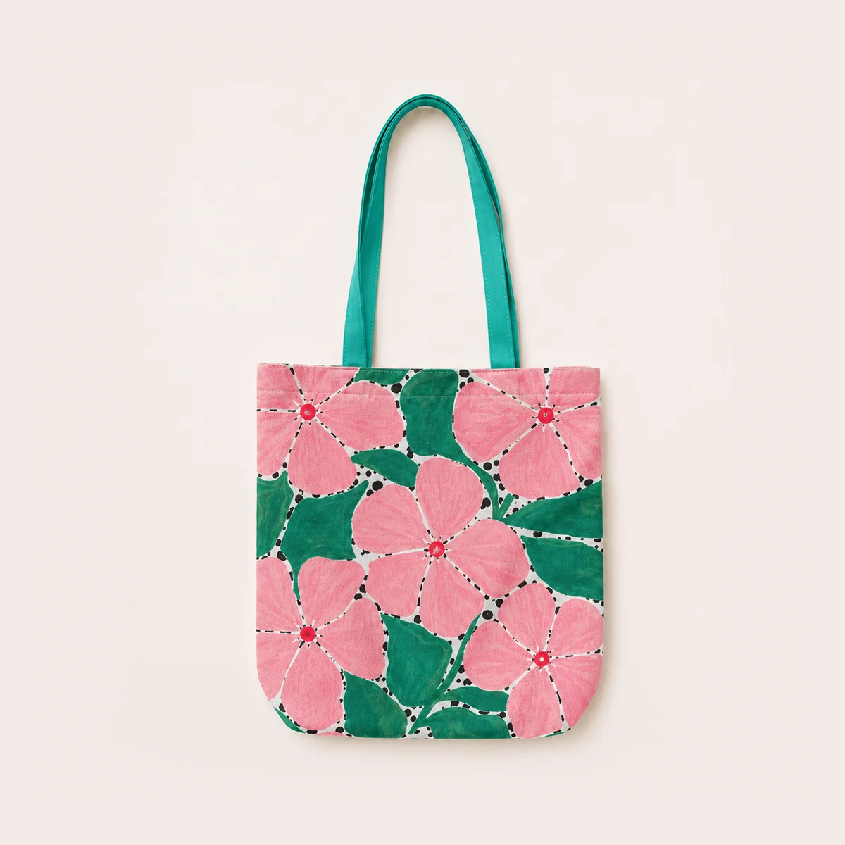 Vinca Flower Tote Bag With Zipper