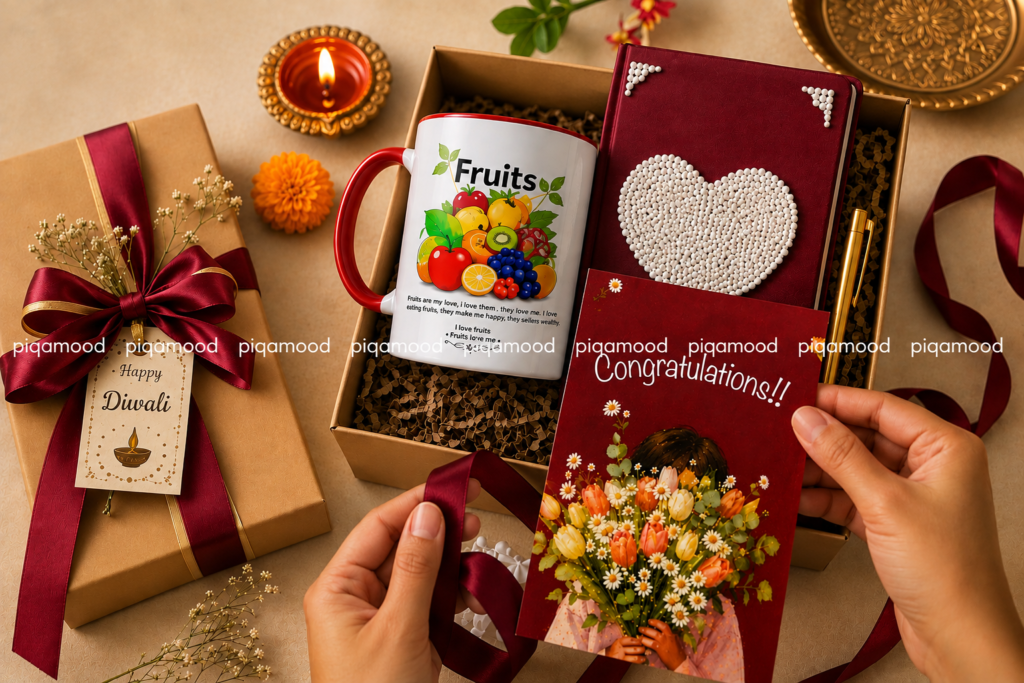 personalized greeting card gift set for Diwali custom gifting