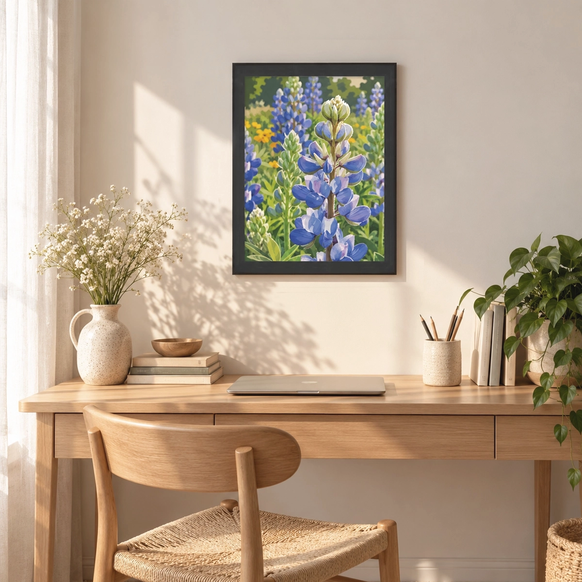 Bluebonnet Glow Framed Poster_FR_035_WH_2