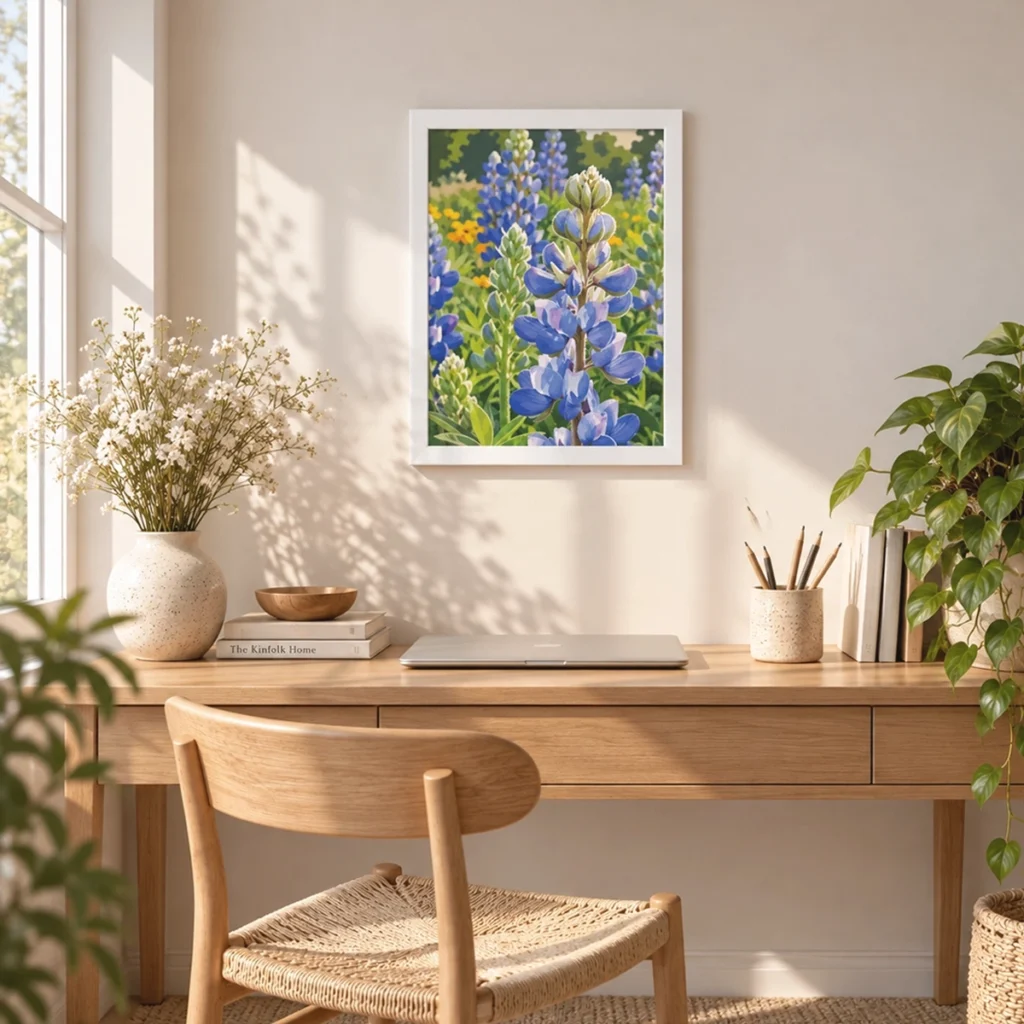 Bluebonnet Glow Framed Poster_FR_035_WH_2