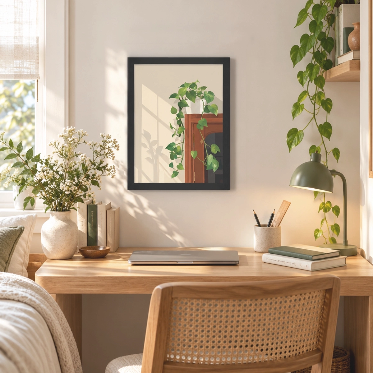 Cabinet Greenery Framed Poster_FR_038_WH_3