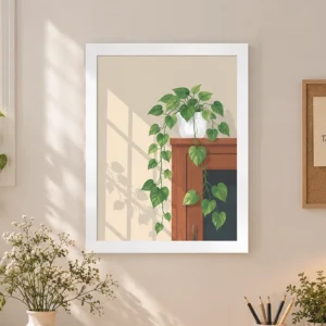 Cabinet Greenery Framed Poster_FR_038_WH_3