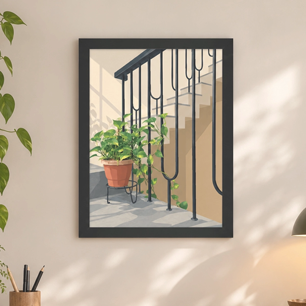Money Plant Corner Framed Poster_FR_036_WH_2
