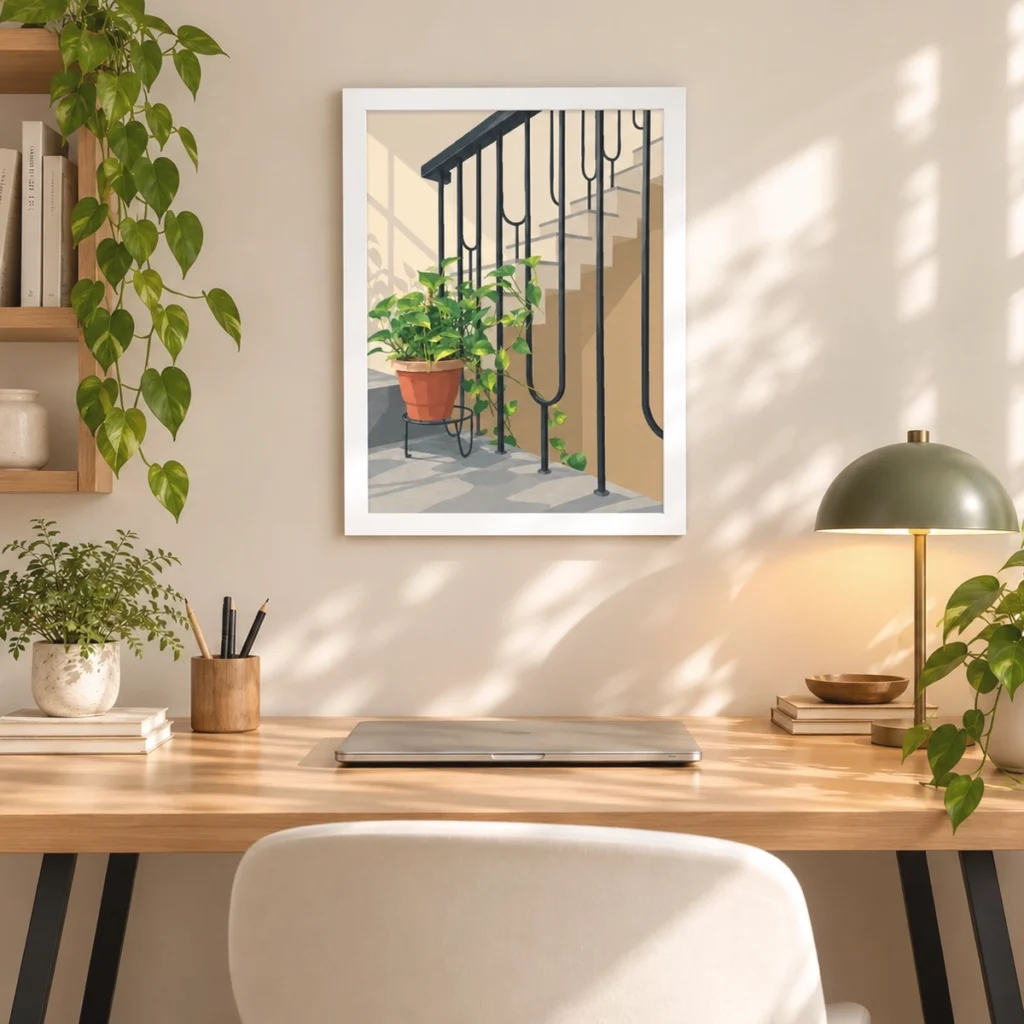 Money Plant Corner Framed Poster_FR_036_WH_2