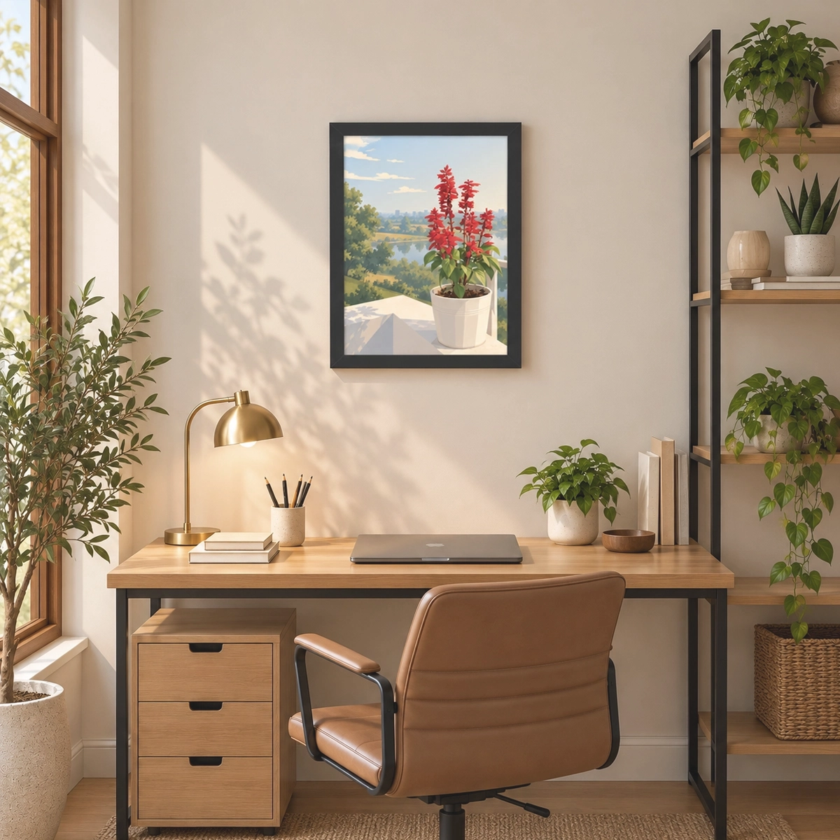 Riverside Salvia Framed poster