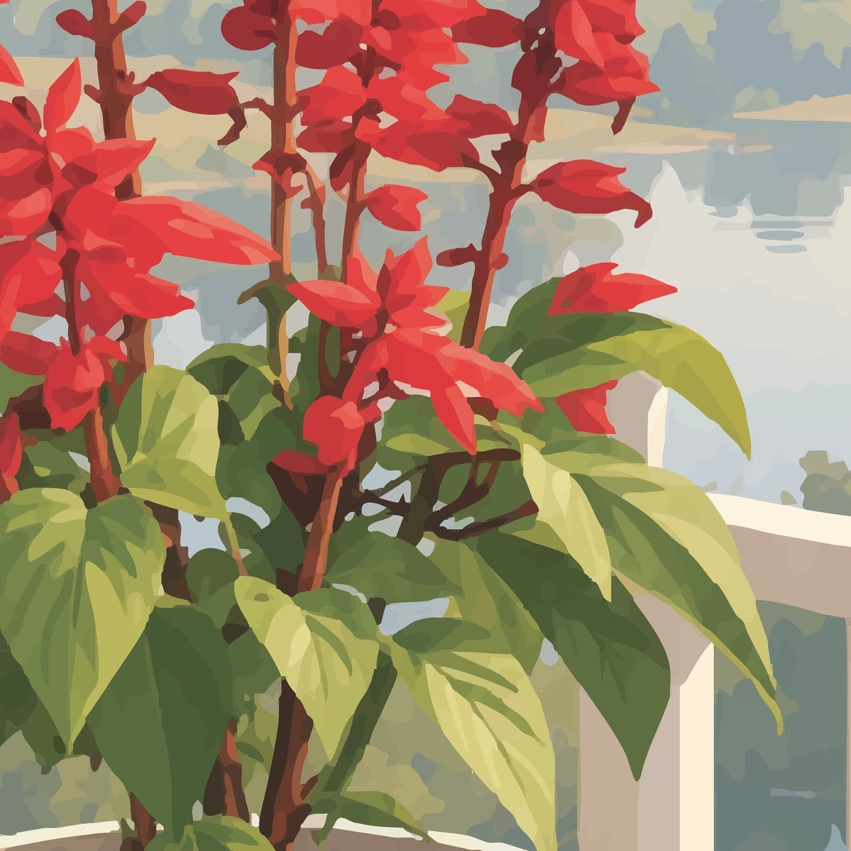 Riverside Salvia Framed poster