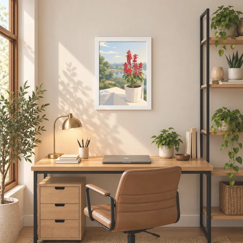 Riverside Salvia Framed poster