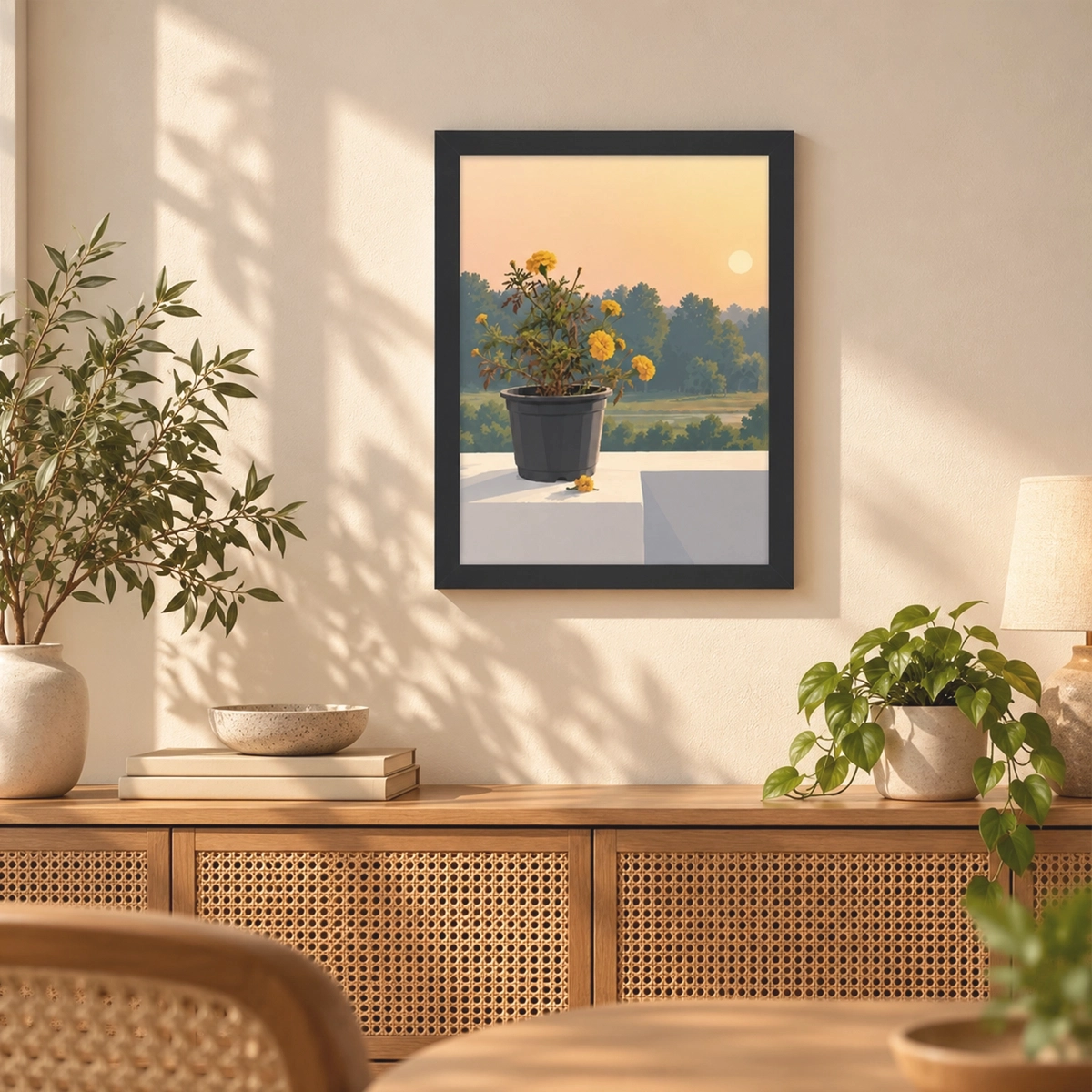 Rooftop Solitude Framed Poster