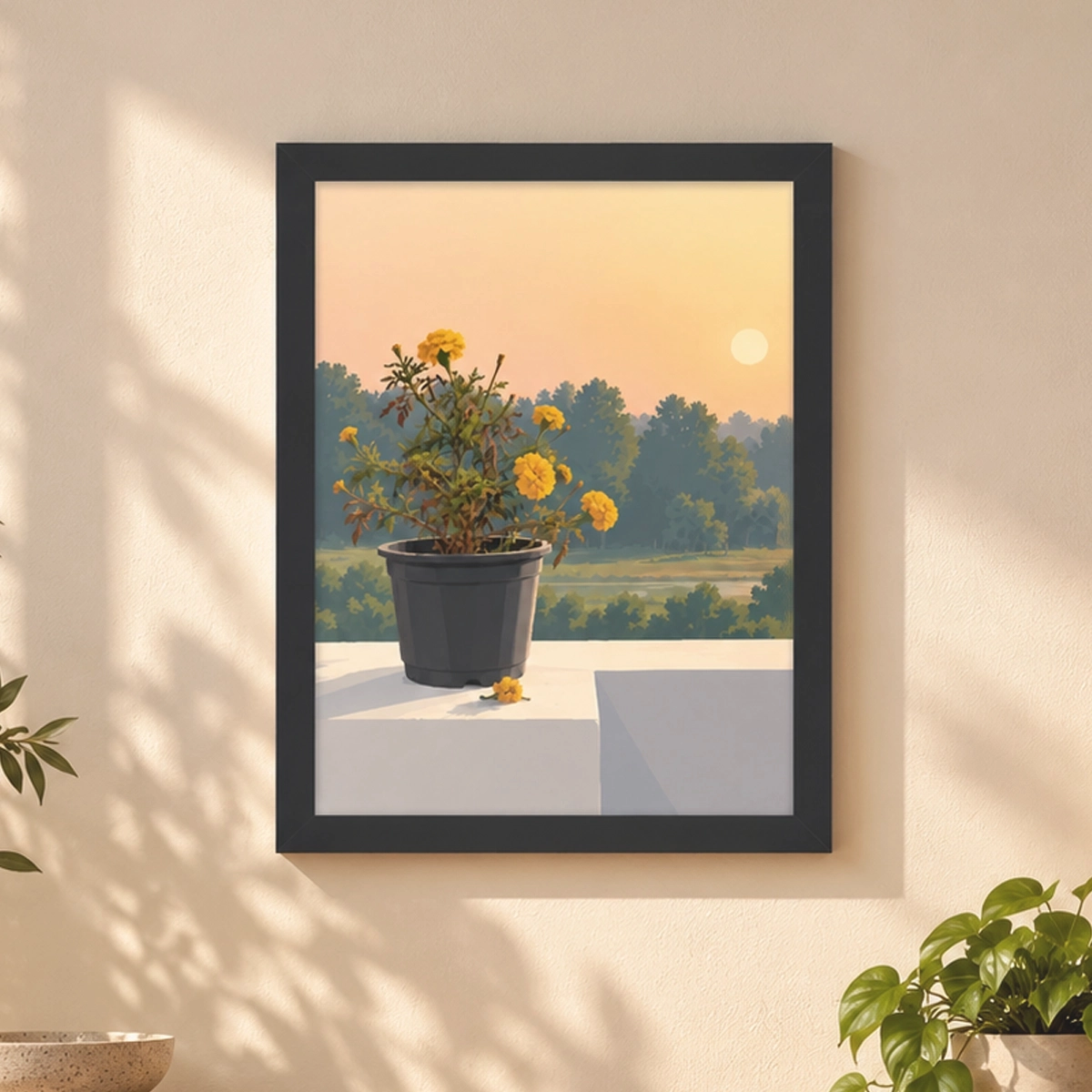 Rooftop Solitude Framed Poster