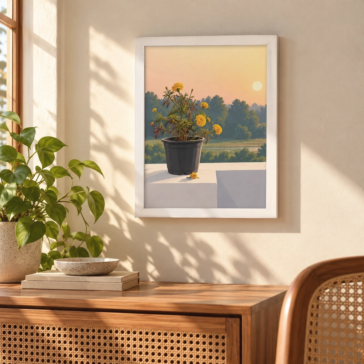 Rooftop Solitude Framed Poster
