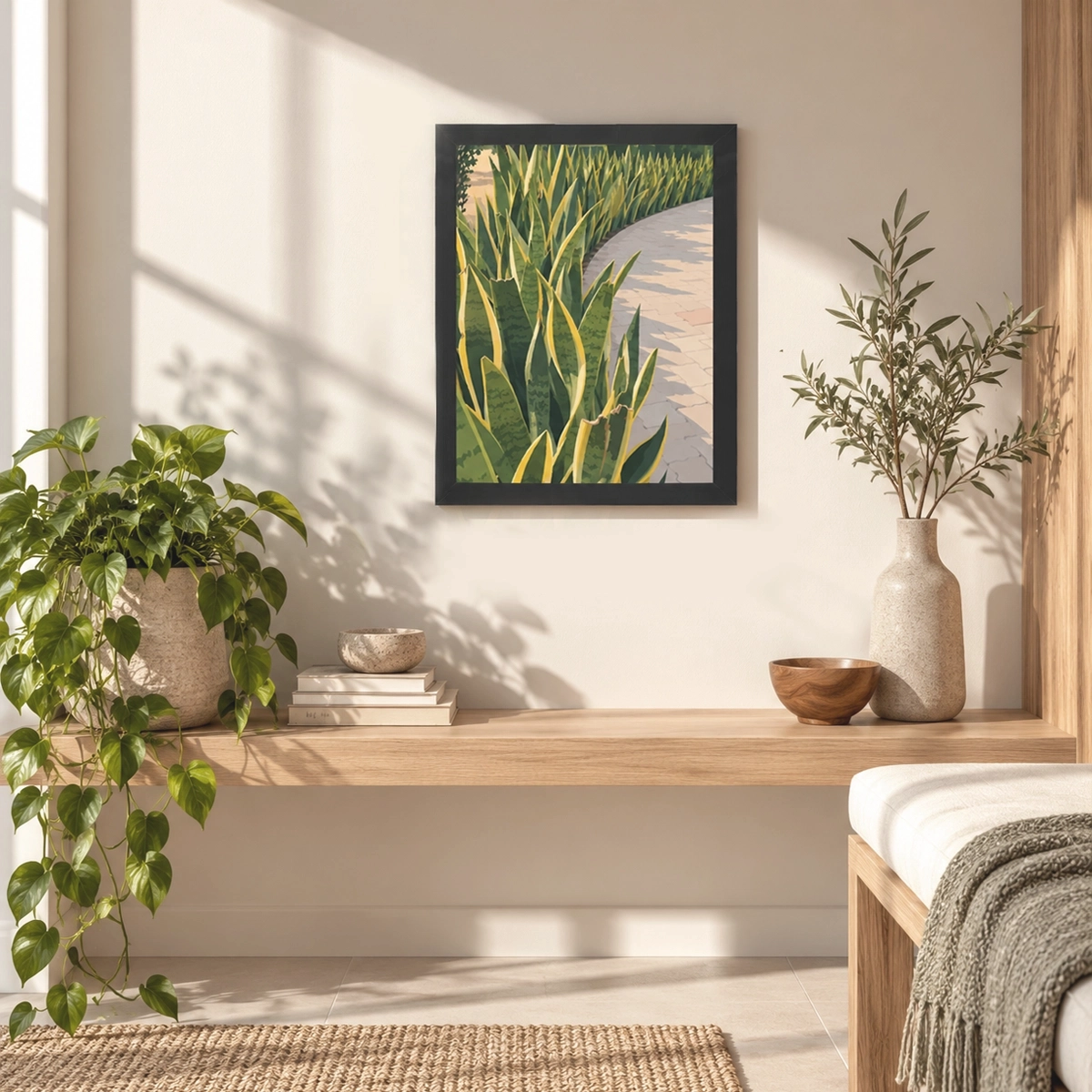 Snake Plant Path Framed Poster_FR_040_WH_3