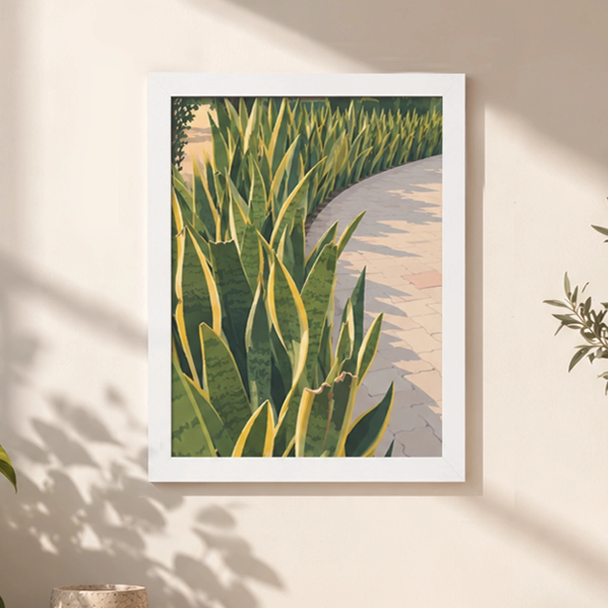 Snake Plant Path Framed Poster_FR_040_WH_3