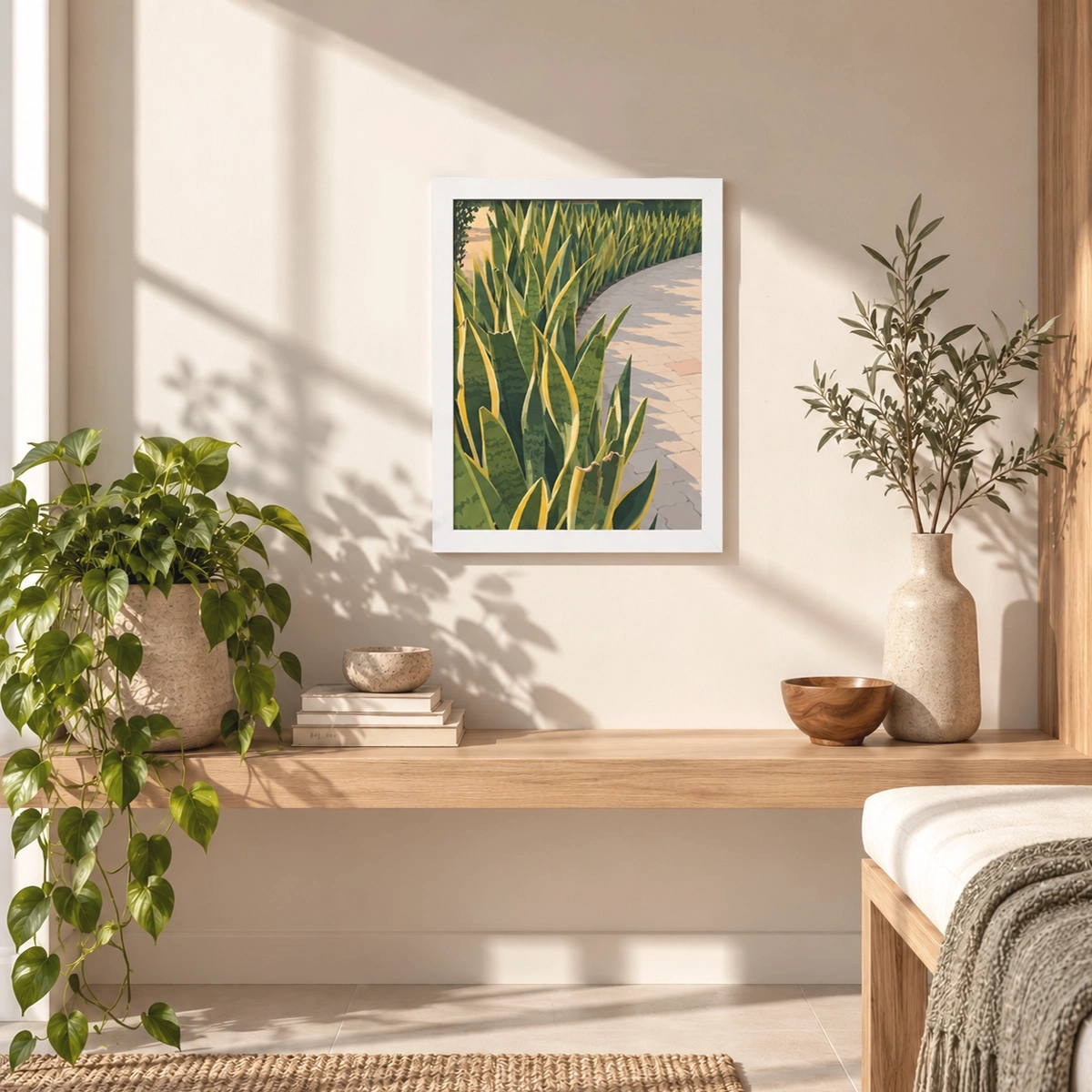 Snake Plant Path Framed Poster_FR_040_WH_3