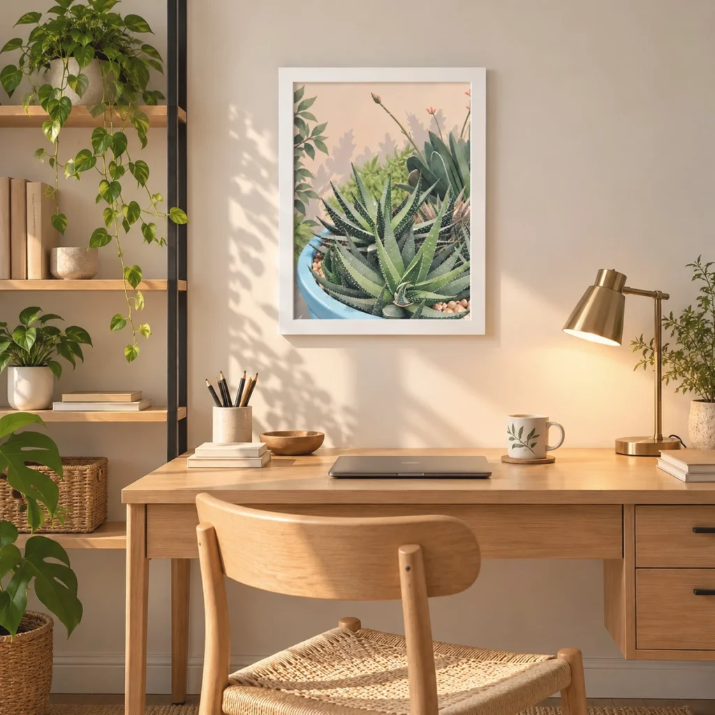 Spiky Succulents Framed poster