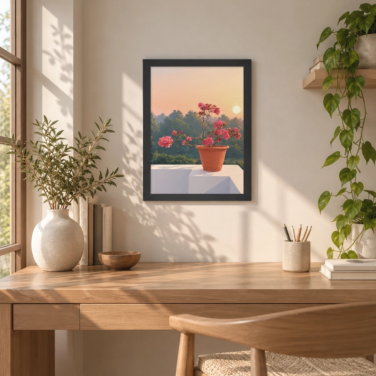 Sunset Bougainvillea Framed Poster_FR_041_WH_3