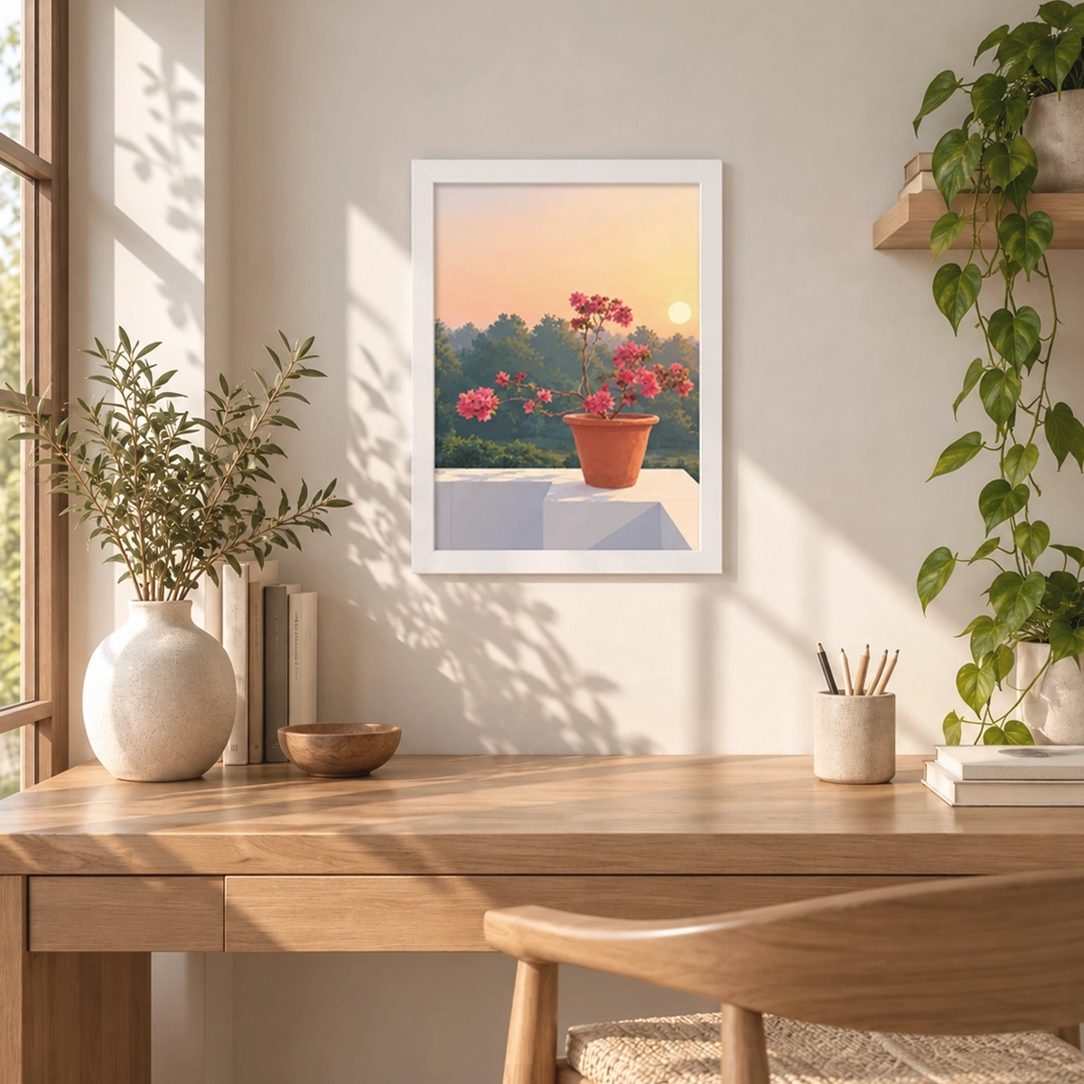 Sunset Bougainvillea Framed Poster_FR_041_WH_3