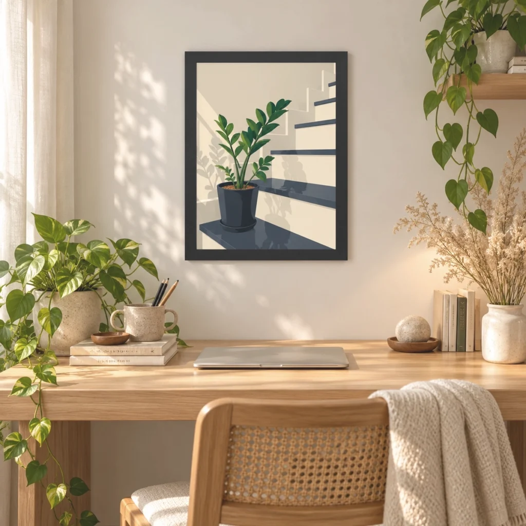Zamiifolia Oasis Framed Poster_FR_037_BL_2